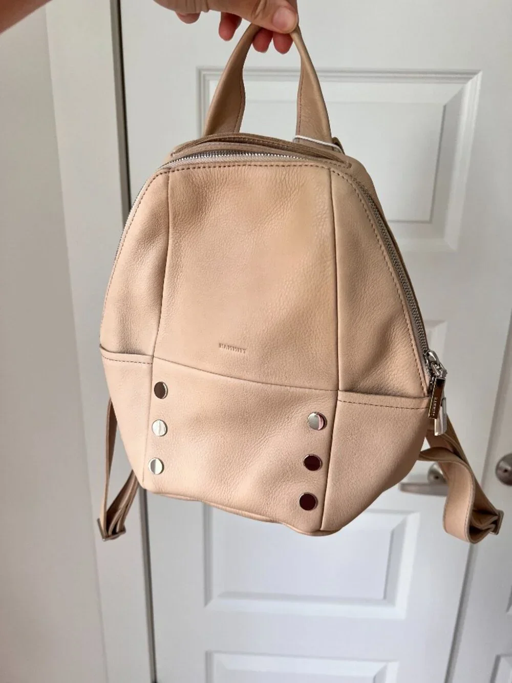 Hammitt Hunter Medium Leather Backpack Tan Silver Studs NWT